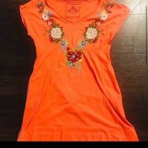 🥳HP🥳Johnny Was Orange Women's small Soft Tunic S